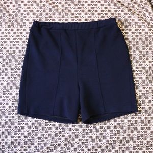 Vintage 70s Navy Blue Polyester Shorts